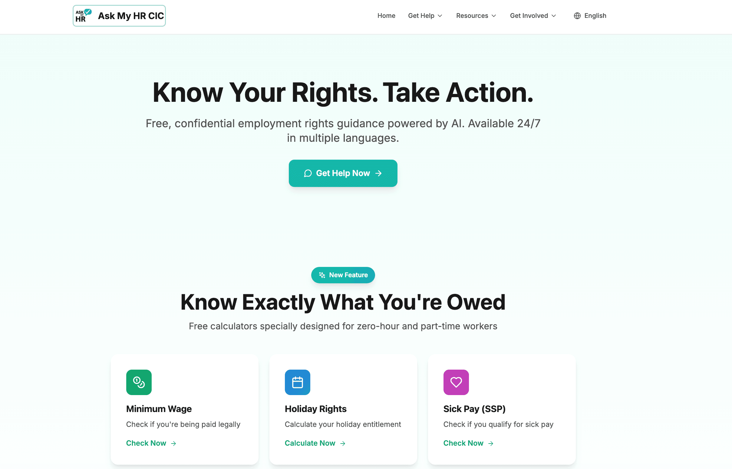 Ask My HR CIC — Know Your Rights, Take Action. Free AI employment-rights guidance